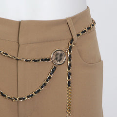 Urban Split High Waisted Solid Pants