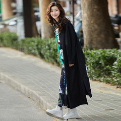 Women Contrast Stitching Shirt Dress