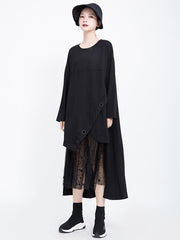 Polka-dot Gauze Split-joint Cropped Midi Dress