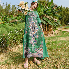 Loose Ethnic Embroidered Maxi Dress