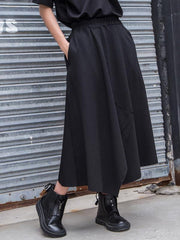 Casual A-Line Cropped Split-Front Skirt