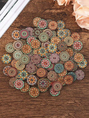 Bohemia Printed Wooden  Sewing Buttons