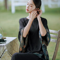 Vintage Ethnic Style  Retro Clasp Tang Suit Jacket