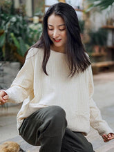 Loose High-Low Pleated Round Neck T-Shirt