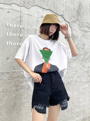 Straight Leg Letter Printed Street Style Shorts