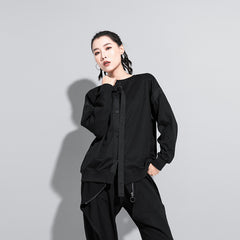 Women Zipper Pullover Casual Blouse