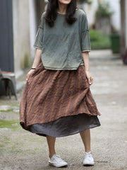 Retro Plaid Double-deck Skirt