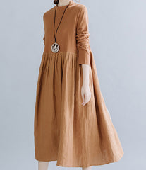 Women Loose Solid Color Dress
