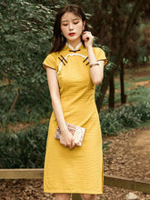 Original Printed Stand Collar Short Cheongsams