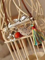 Fresh Bird Pendant Tasseled Necklace