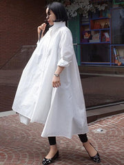 Casual Cropped Long Shirt Dress