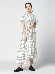 Vintage Polka-Dot Loose Tiered Cake Dress