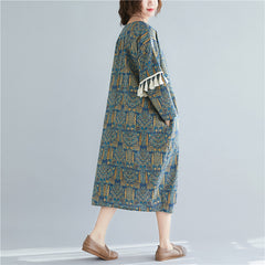 Long Sleeves Double Sleeves Midi Dress