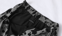 Printed High Waist Slim Drawstring Skirts