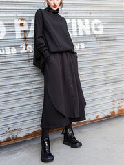 Women Stitching Solid Color Loose Casual Pants