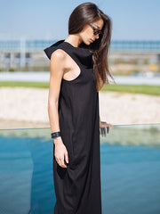 Urban High-Neck Sleeveless Maxi Dress