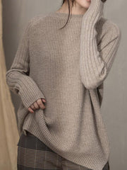 Loose Round Neck Long Sleeve Knitting Sweater