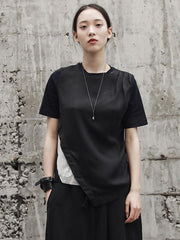 Split-joint Asymmetric T-shirt Tops