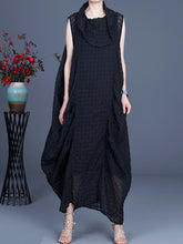 Heap Pile Collar Irregular Hollow Loose Dress