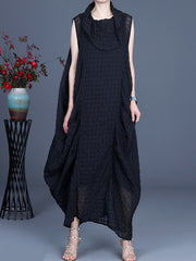 Heap Pile Collar Irregular Hollow Loose Dress