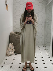 Loose Round Neck Print Short Sleeve Dress