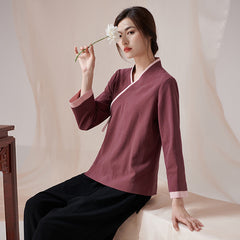 Retro Oriental Charm  Solid Color Clasp Top