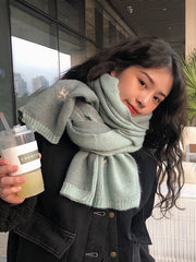 Women Cute Printed Christmas Scarf