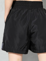 Women Elastic Waist Printing Personality Casual Shorts