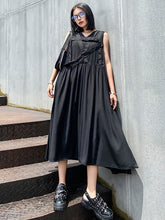 Original Minimalist Cool Pure Color Zipper Sleeveless Dress