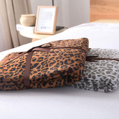 Leopard Knit Wool Blankets