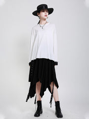 Round-Neck Split-Joint Long Sleeves Shirt