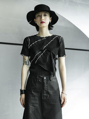 Original Irregularity Split-Side T-Shirts Tops