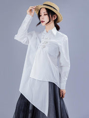 Casual Pearl Split-joint Shirt