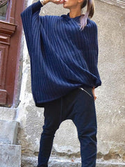 Women Irregular Hooded Pullover Sweater