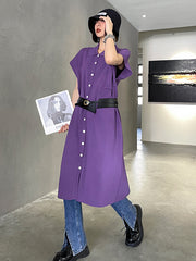 Women Loose Retro Sleeveless Vest Dress