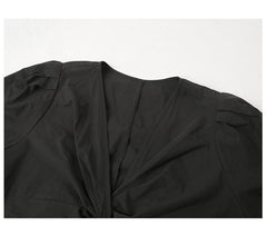 Fashion Solid Cross-Over Midi Dress