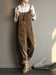 Retro Do Old Casual Suspender Jumpsuit