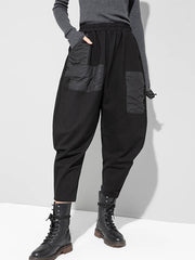 Original Asymmetric Split-Joint Patch Pocket Harem Pants