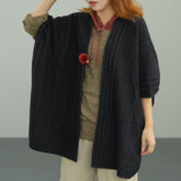 Solid Color Casual Plus Size Loose Sweater Outwear