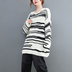 Loose Striped Knitted Pullover Sweater