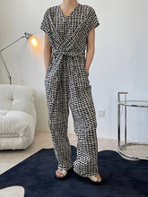 Summer Printed Simple V-Neck Loose Jumpsuit