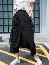 Irregular Solid Color Stitching Loose Casual Pants