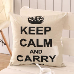 Crown Letter Print Pillow Case