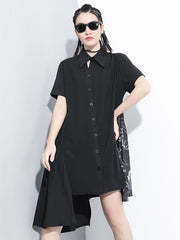 Original Irregularity Printed Shirts Dress