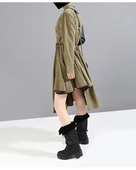 Women Color Matching Irregular Shirt Dress