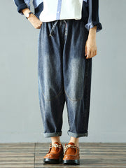 Loose Bandage Denim Harem Pant