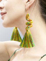 Hand-Woven Bohemian Long Tassel Earrings
