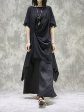 Original Solid Irregularity Pleats Dress