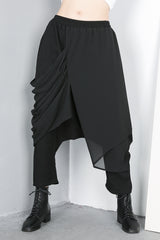 Solid Irregular Chiffon Skirt Pants