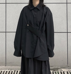 Women Solid Color Long Sleeve All Match Shirt